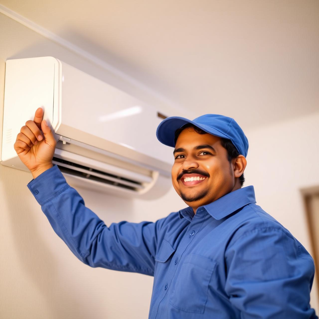 Urban Cool Tech AC technician installing split air conditioner in Bangalore